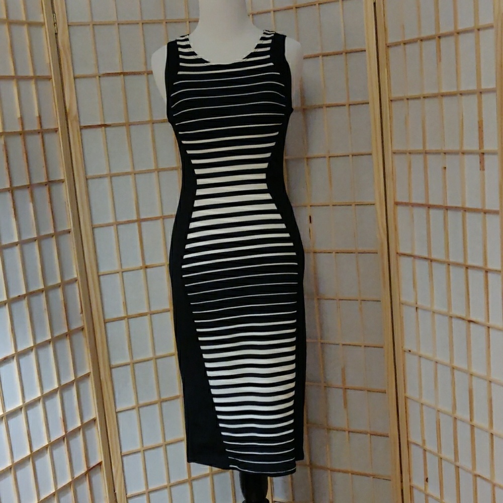 Black and White striped dress